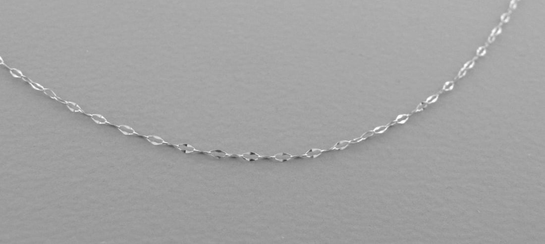 NEW 14K WHITE GOLD CABLE CHAIN, 20" NECKLACE ITALY (1 of 2)