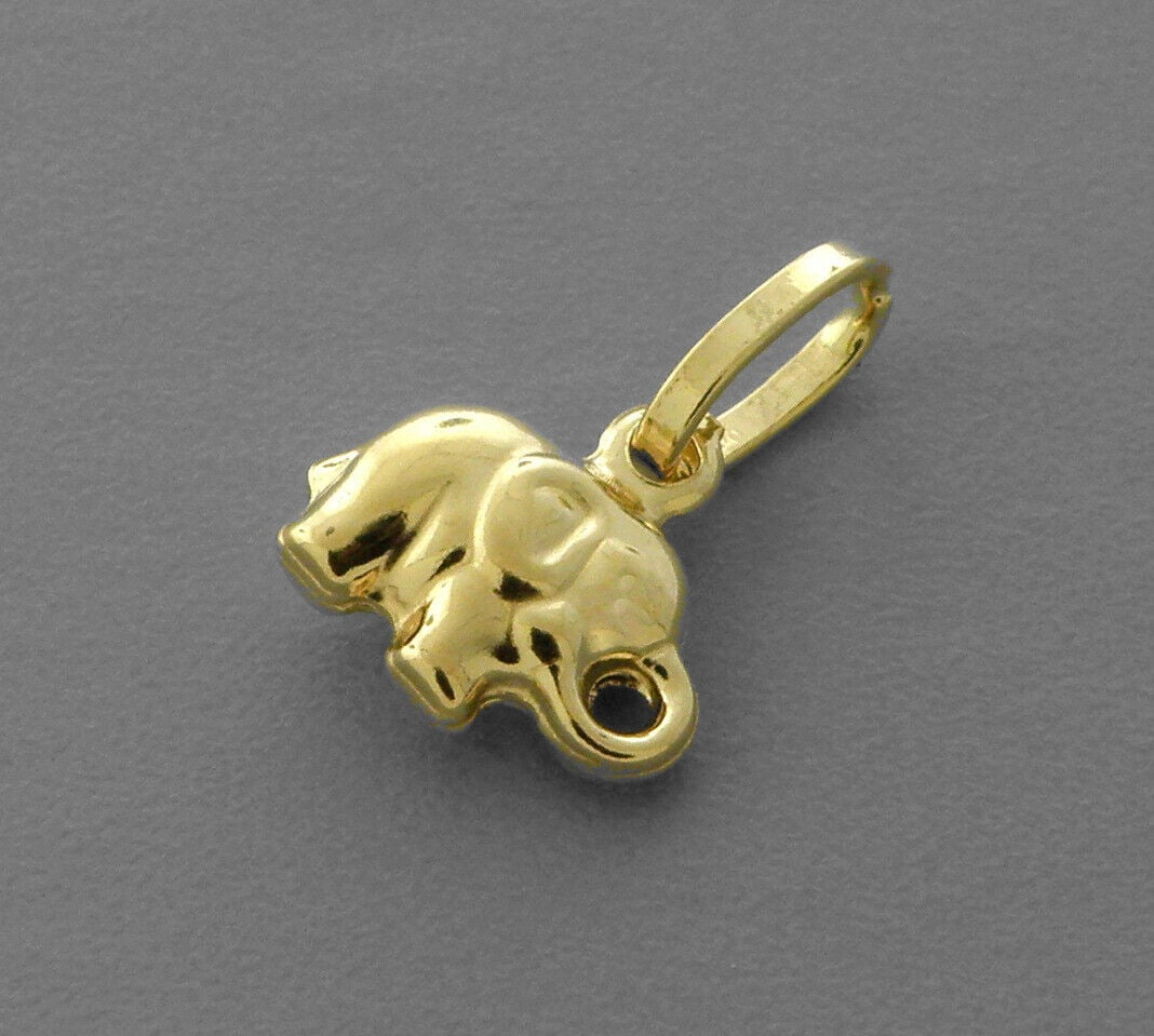 14K YELLOW GOLD ELEPHANT CHARM PENDANT POLISHED SMALL (1 of 2)