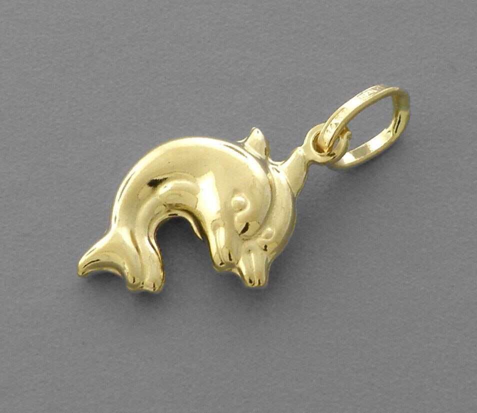 NEW 14K YELLOW GOLD DOLPHIN PENDANT POLISHED (1 of 2)