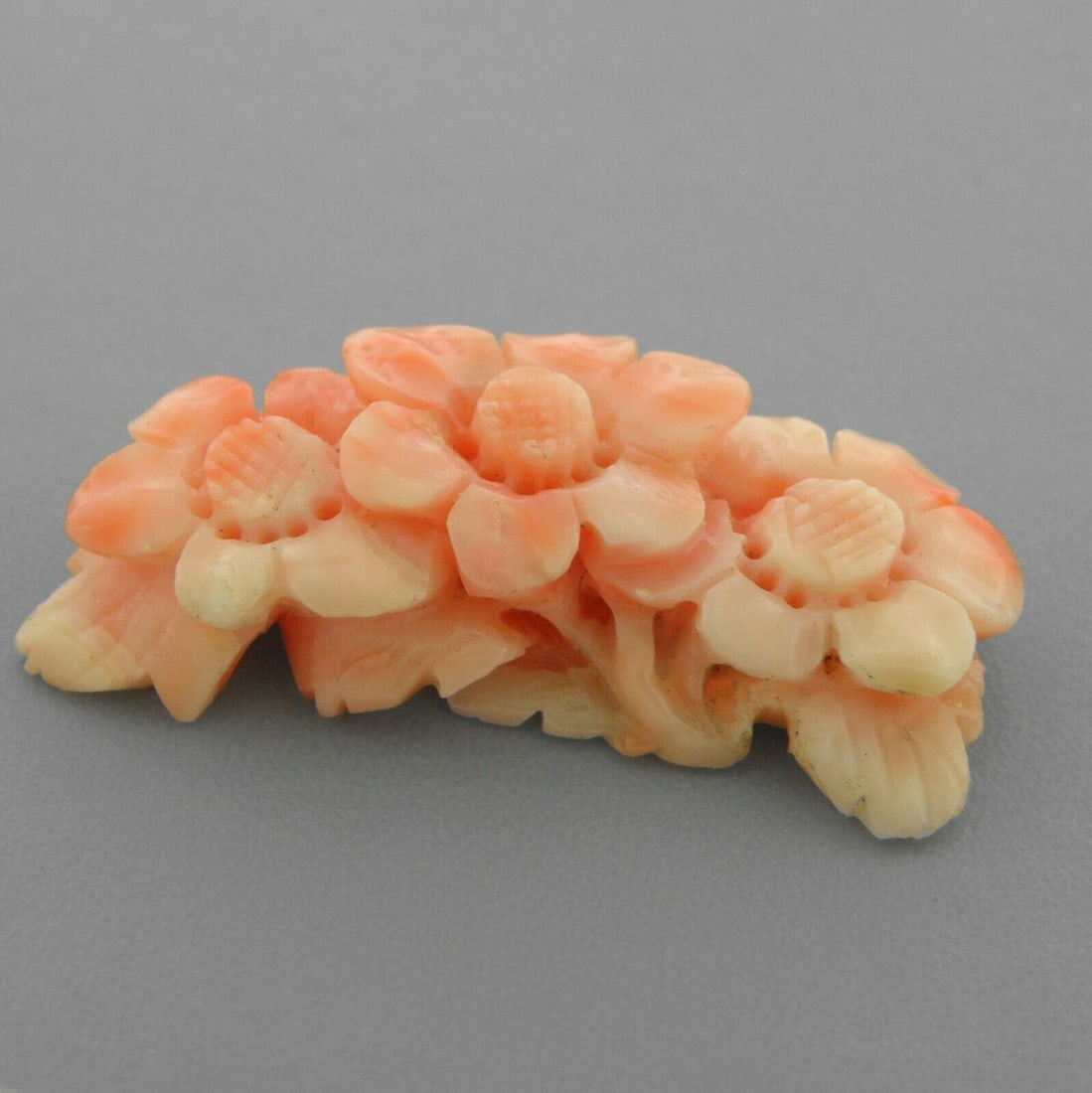 VINTAGE NATURAL UNTREATED PINK SALMON FLOWER CORAL 30.6 (1 of 2)