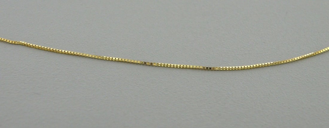 NEW 14K YELLOW GOLD BOX CHAIN, 20" NECKLACE (1 of 2)