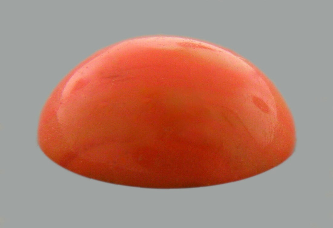 VINTAGE NATURAL OVAL CABOCHON UNTREATED RED CORAL 14X11 (1 of 2)