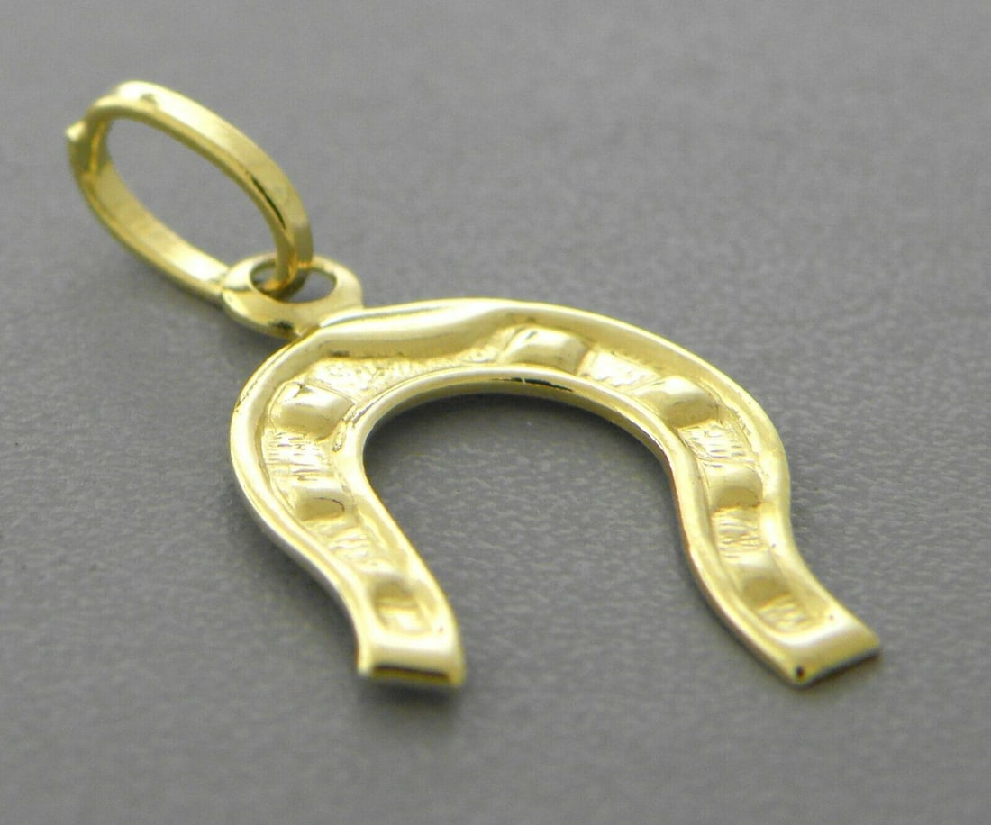NEW 14K YELLOW GOLD HORSESHOE PENDANT / CHARM (1 of 2)