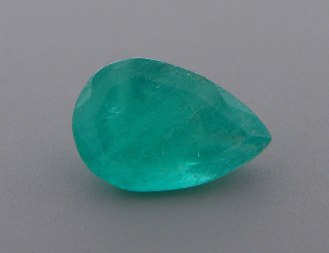 5.10ct NATURAL COLOMBIAN GREEN EMERALD PEAR SHAPE 14x9 (1 of 2)