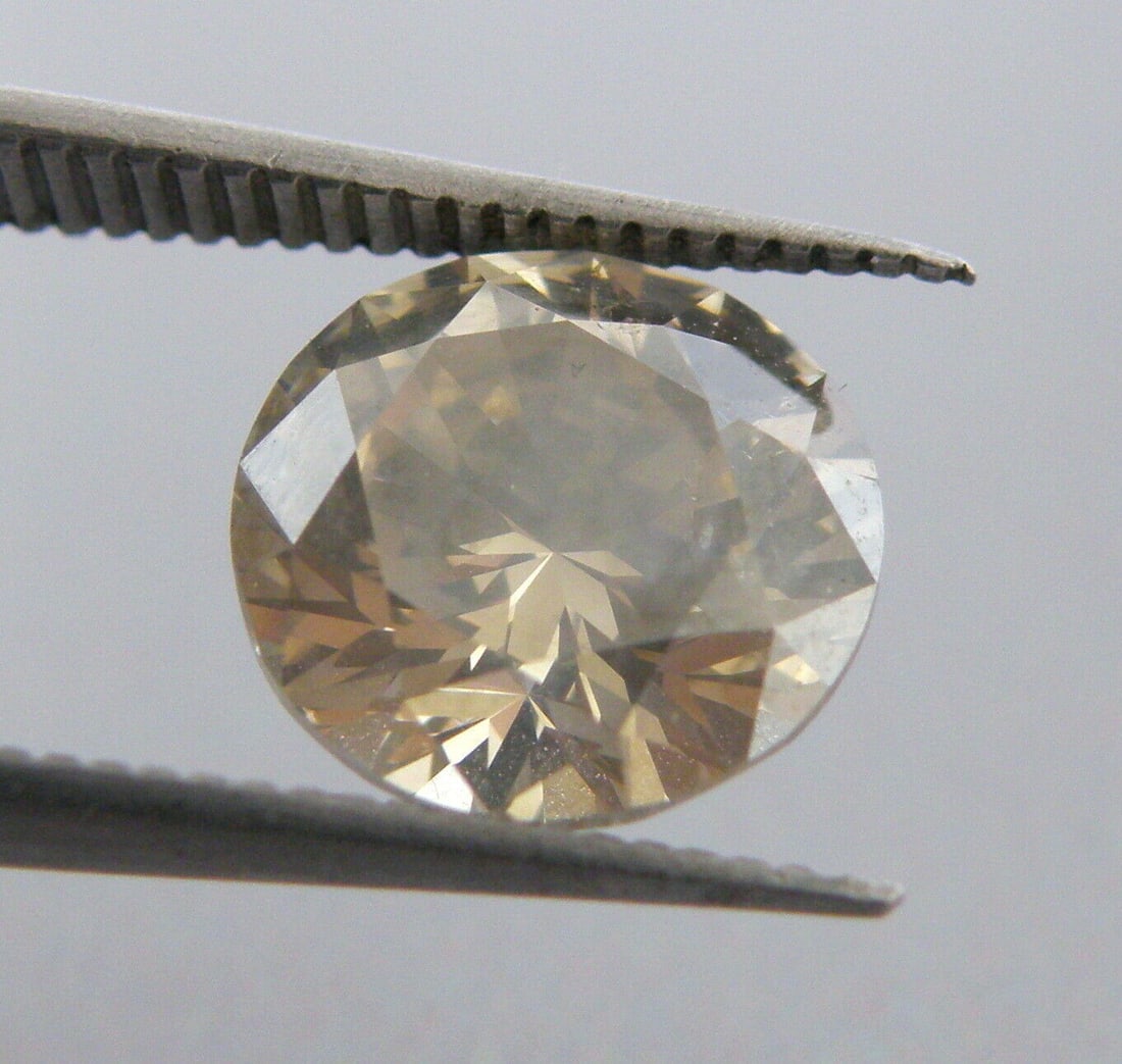 2.63ct NATURAL LOOSE LIGHT BROWN ROUND CUT DIAMOND (1 of 2)
