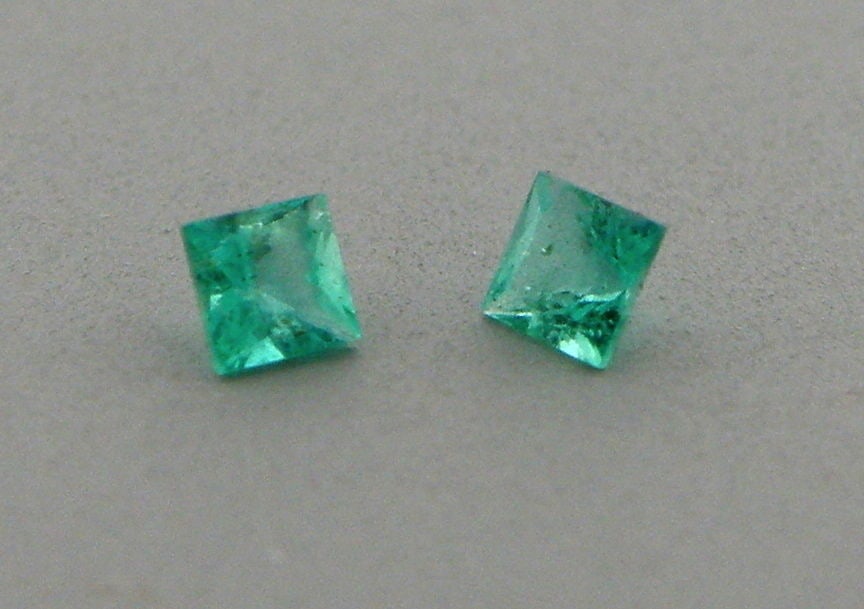 3.5mm MATCHING PAIR PRINCESS NATURAL COLOMBIAN EMERALD (1 of 1)