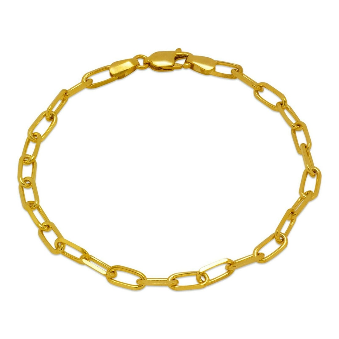 14K YELLOW GOLD OVAL LINK CHAIN BRACELET 4.5mm (1 of 2)