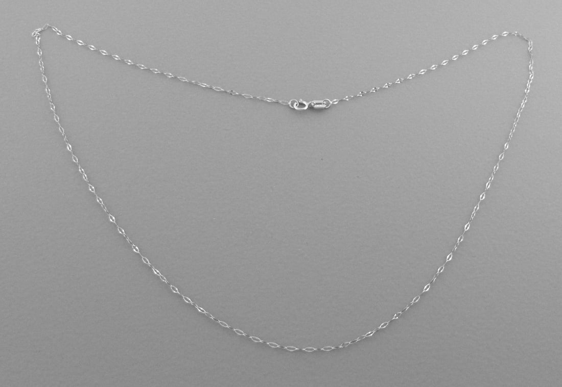 NEW 14K WHITE GOLD CABLE CHAIN, 18" NECKLACE ITALY (1 of 2)