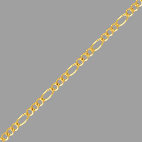 NEW 14K YELLOW GOLD FIGARO CHAIN NECKLACE -4.5MM - 20" (1 of 2)