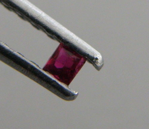 2.8mm PRINCESS CUT NATURAL RED PIGEON BLOOD RUBY: Sale is for 1 princess cut natural pigeon blood ruby Ruby measures 2.8mm x 2.8mm If you want matching pair please let me know. New, never used before