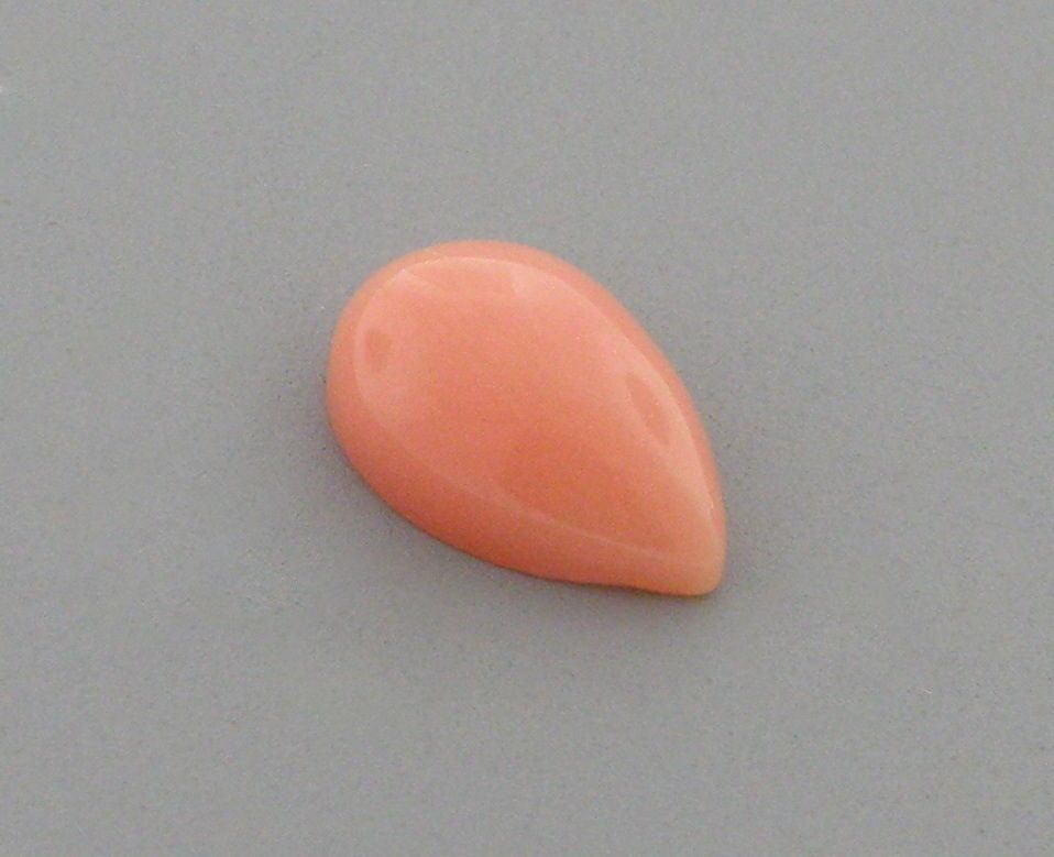 UNTREATED 9x6mm SEA CORAL PEAR SHAPE DARK PINK SALMON (1 of 2)