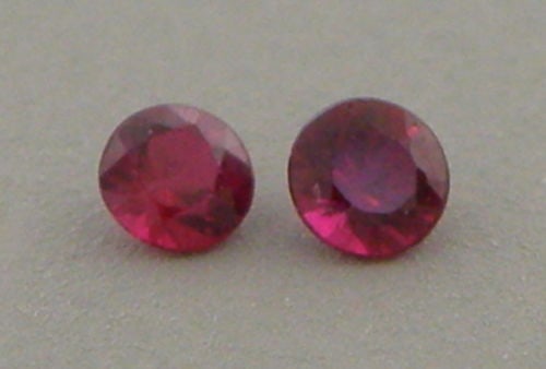 2.2mm ROUND CUT MATCHING PAIR LOOSE NATURAL RUBY (1 of 1)