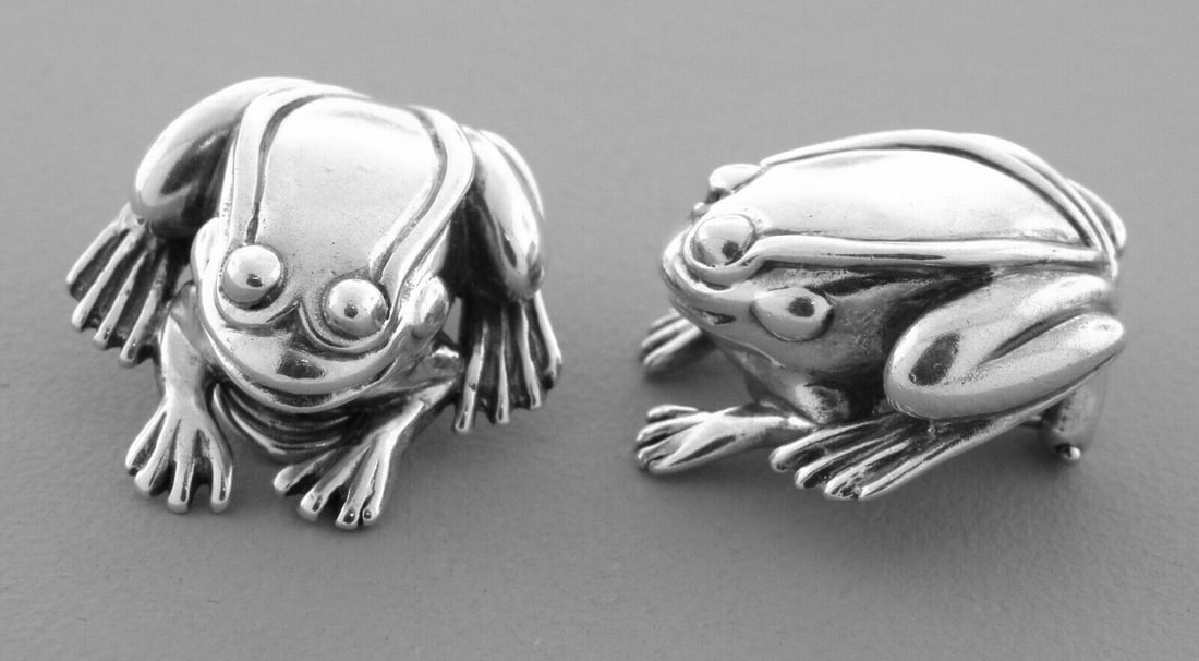 KIESELSTEIN CORD STERLING SILVER FROG TOAD EARRINGS (1 of 2)