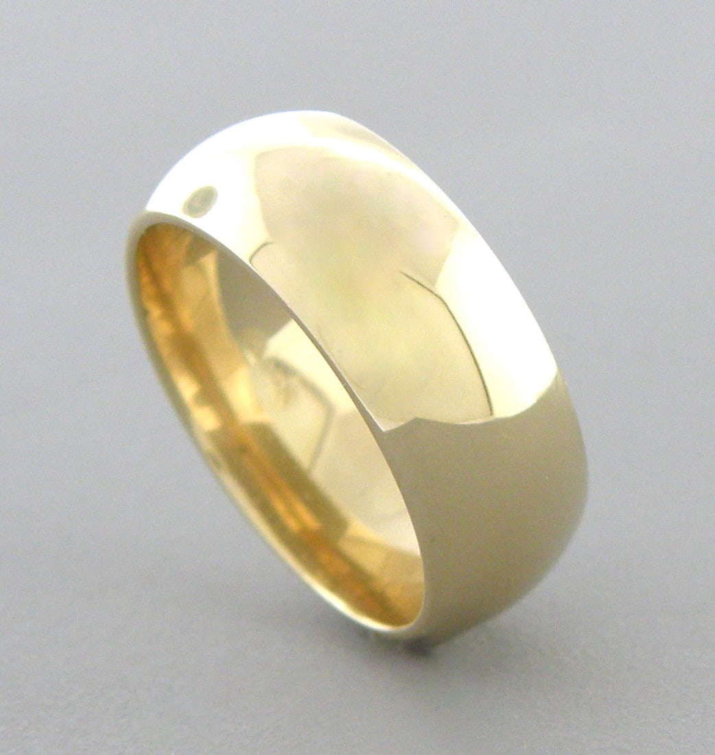 14K YELLOW SOLID GOLD 7MM COMFORT BAND WEDDING RING 9 (1 of 1)