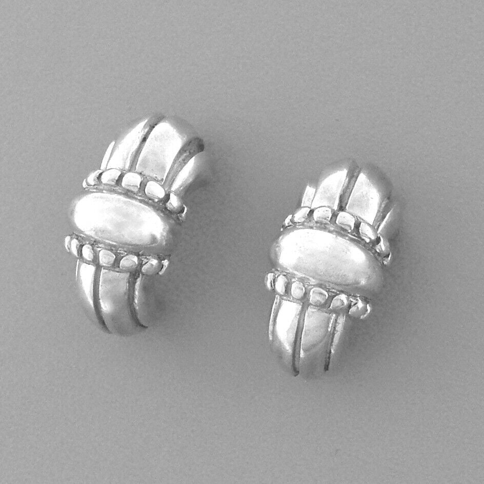 JAMES AVERY STERLING SILVER THATCHED HUGGIE EARRINGS (1 of 2)