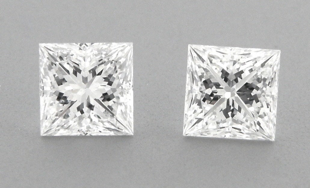 4.4mm MATCHING PAIR PRINCESS UNTREATED DIAMOND F VVS1: LOOSE NATURAL UNTREATED DIAMONDSale is for 2 princess cut natural untreated earth mined diamondsMatching pairDiamonds measures 4.4mm x 4.4mmDiamonds are F color VVS1 clarityNew, never used before, per