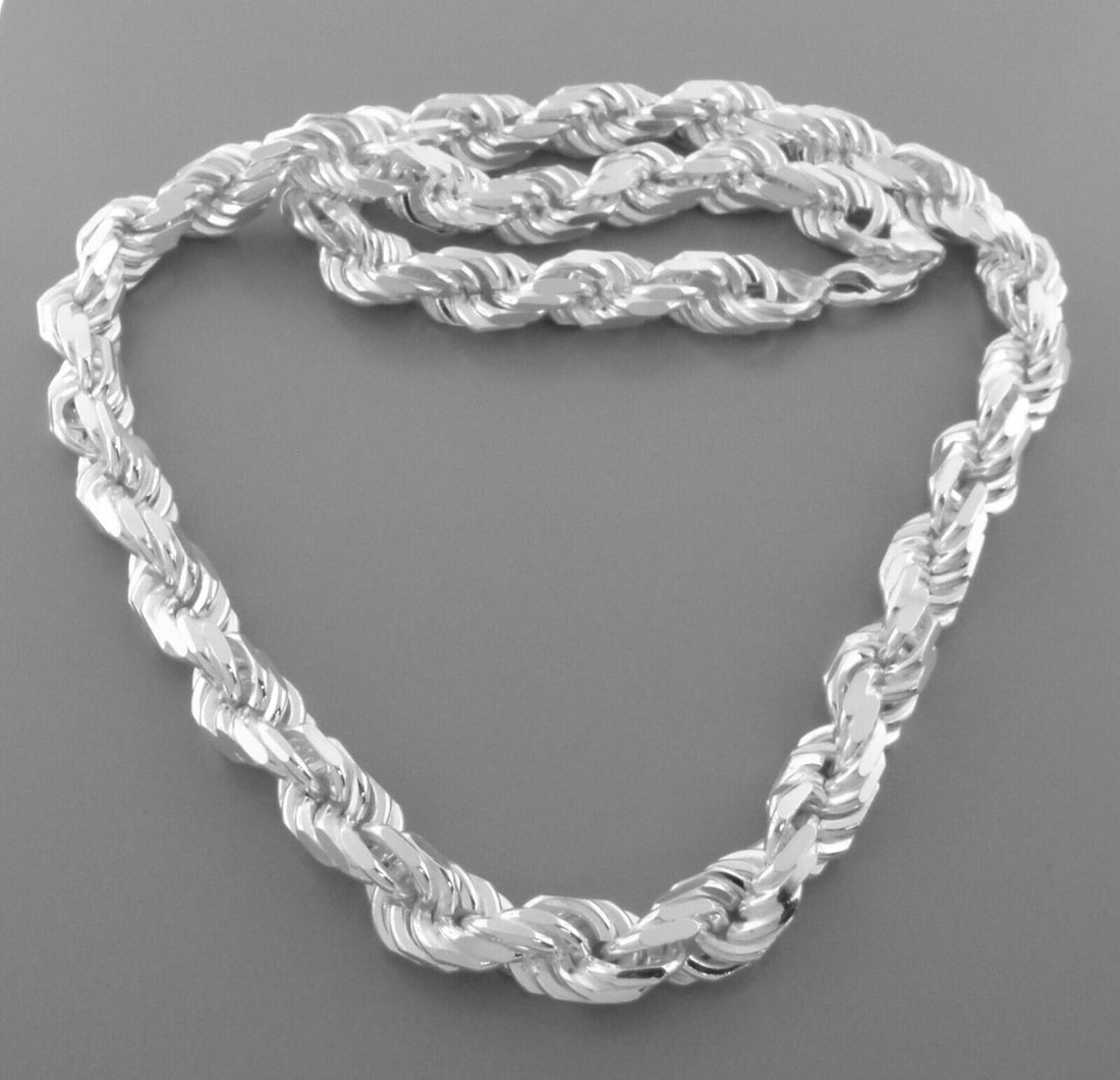 NEW STERLING SILVER SOLID HEAVY ROPE CHAIN 13mm 26" HAND MADE IN ITALY MASSIVE (1 of 2)