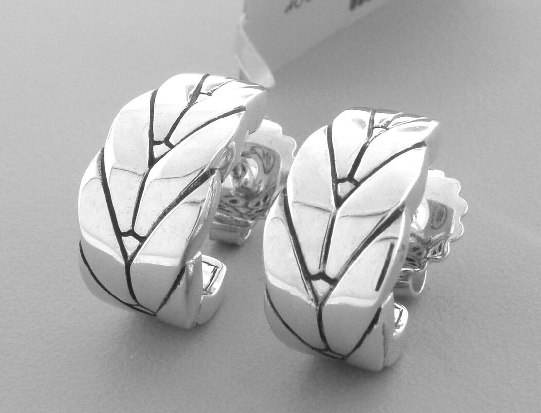 NEW JOHN HARDY STERLING SILVER MODERN CHAIN EARRINGS: JOHN HARDY STERLING SILVER EARRINGS Earrings measure 0.73" Long x 0.37" Wide John Hardy Sterling silver modern chain J hoop earrings New with tag Post back Stamped JH 925 Original price $350 plus tax