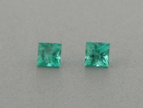 2.5mm MATCHING PAIR PRINCESS CUT COLOMBIAN EMERALD (1 of 1)