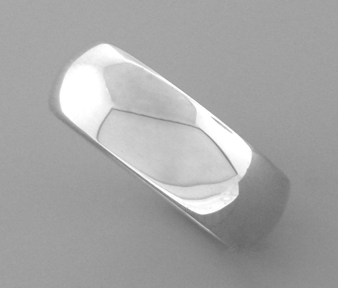 14K WHITE SOLID GOLD 6MM COMFORT BAND WEDDING RING 9 (1 of 2)