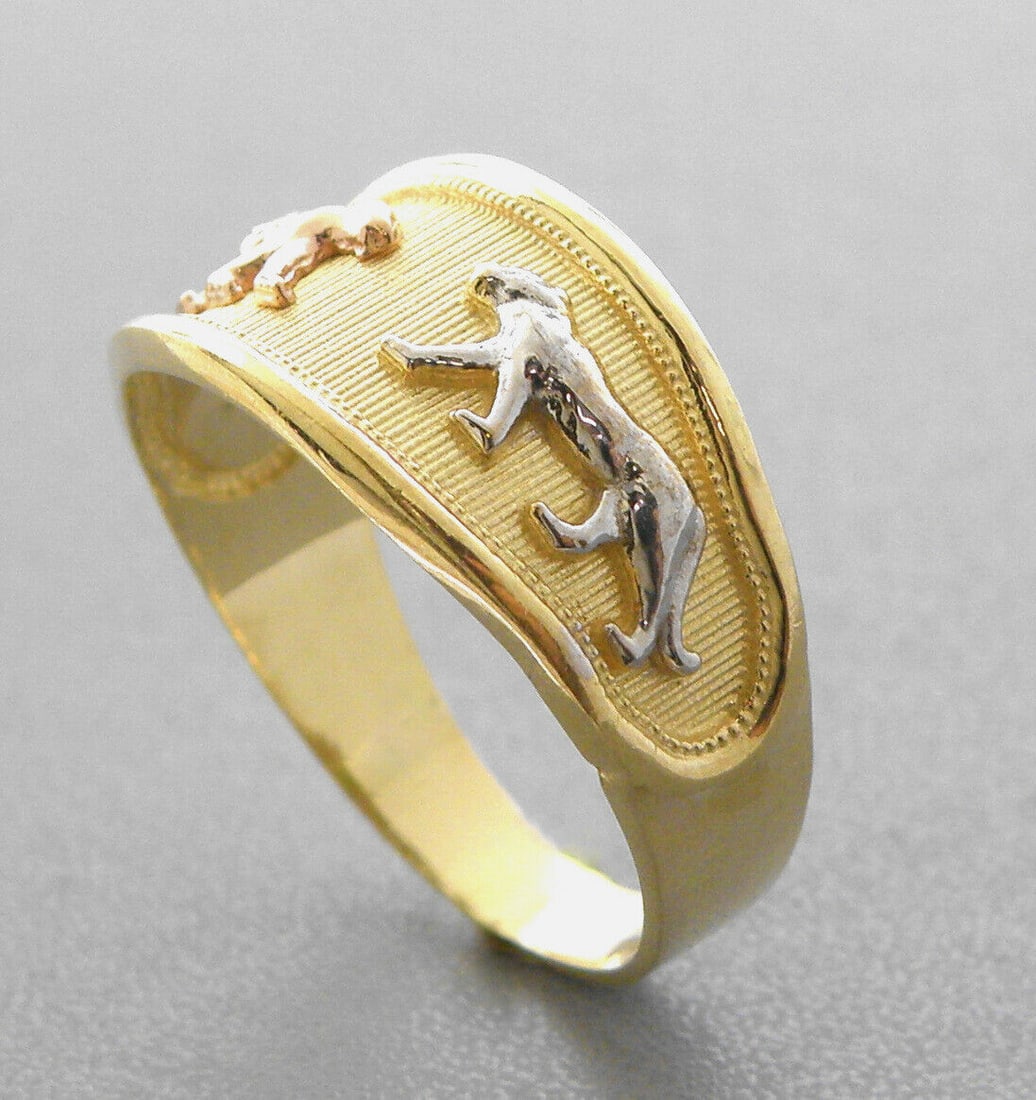 NEW 14K TRI COLOR GOLD LADIES RING PANTHER (1 of 2)