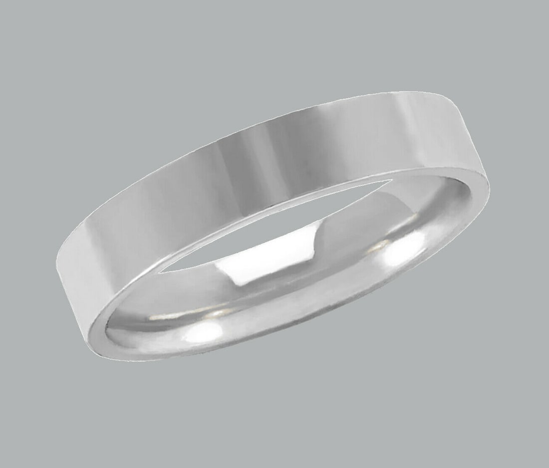 14K W/ GOLD WEDDING BAND RING FLAT COMFORT 3mm SIZE 7 (1 of 1)