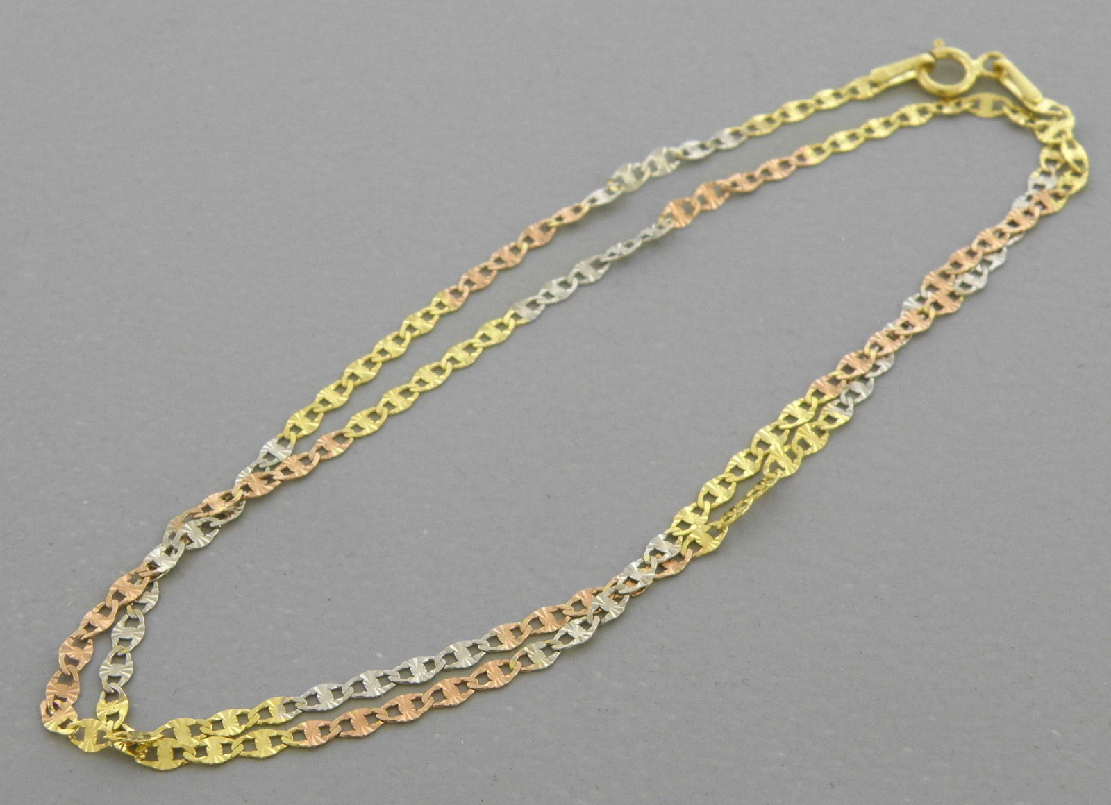 14K TRI COLOR GOLD GUCCI STAR CHAIN NECKLACE 2.5mm -22" (1 of 2)