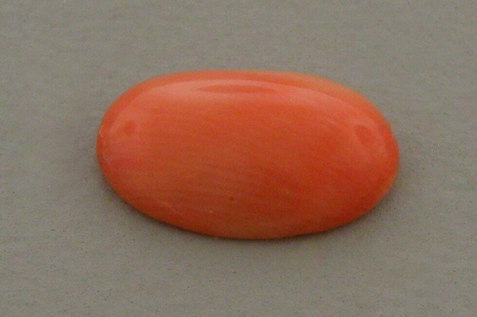 VINTAGE NATURAL OVAL CABOCHON PINK SALMON CORAL 14X10mm (1 of 2)
