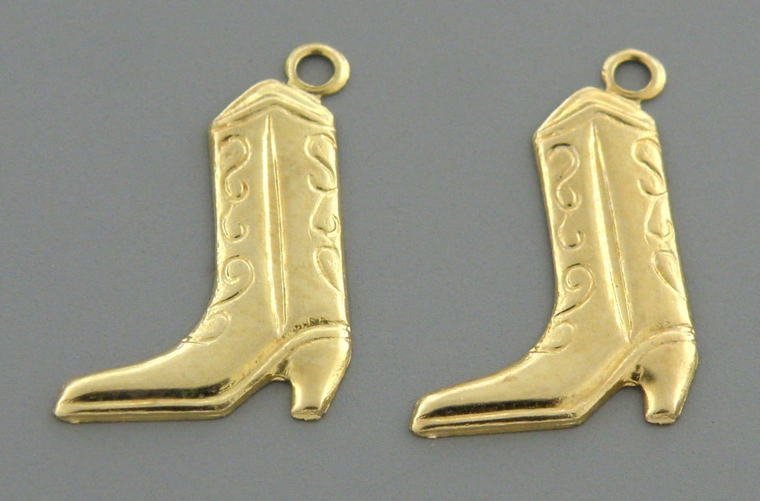 14K YELLOW GOLD GIRLS EARRING JACKETS CHARMS DANGLE (1 of 2)