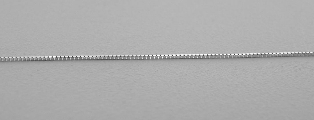 NEW 14K WHITE GOLD BOX CHAIN, 16" NECKLACE (1 of 2)