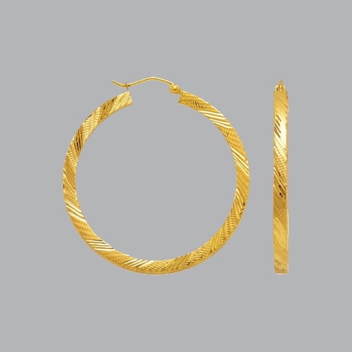 NEW 14K YELLOW GOLD SQUARE HOOP TUBE EARRINGS 3mm: 14K YELLOW GOLD HOOP EARRINGS 14K Yellow Gold Tube hoop earrings Width Size: 3mm Diameter:, 30mm, Diamond cut High Polish Finish Snap/ clasp closure Stamp: 14k Avg Weight: 30mm - 3g