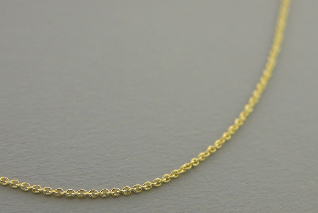 NEW 14K YELLOW GOLD ROLO CHAIN, 16" NECKLACE (1 of 2)