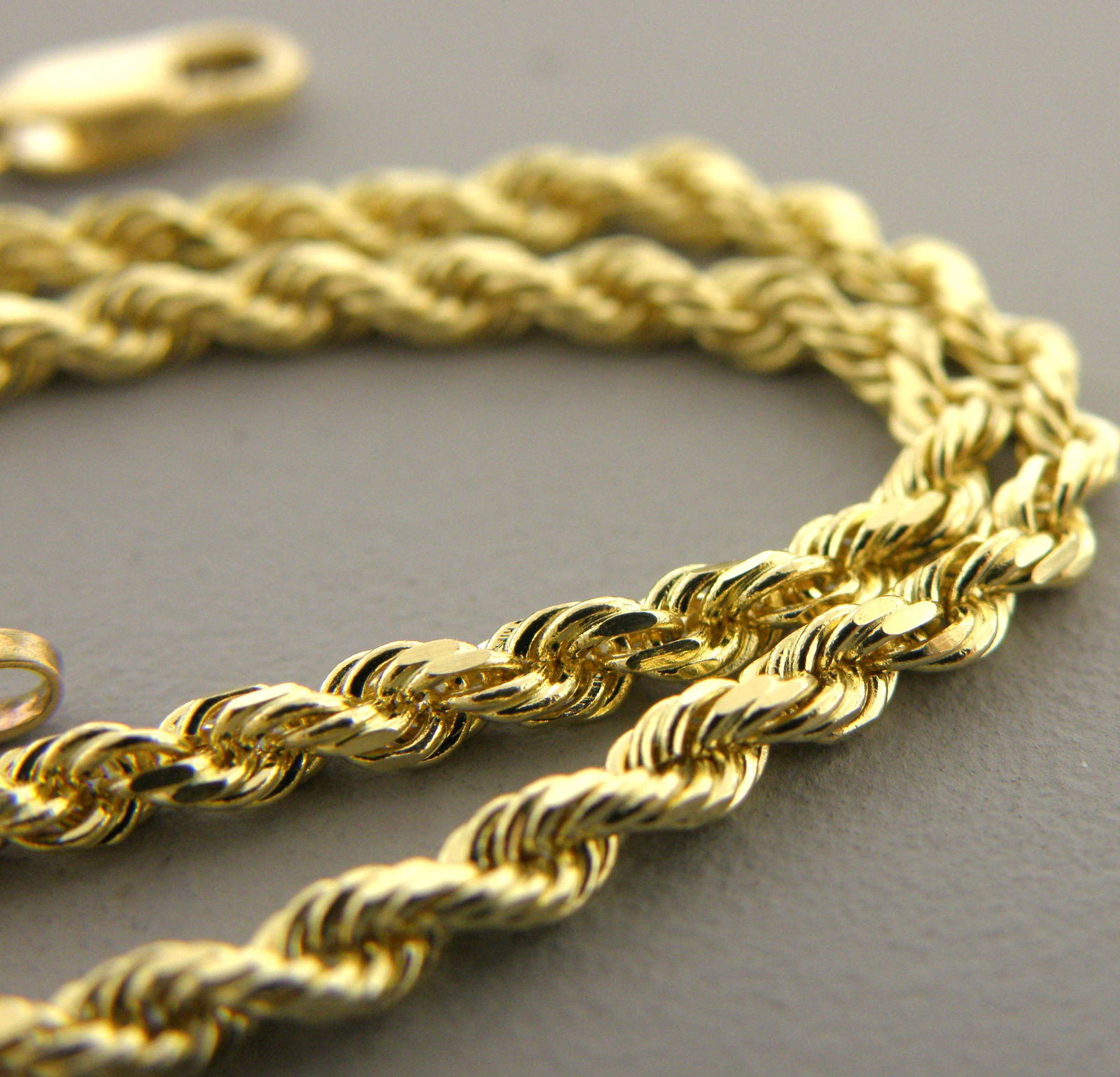 14K YELLOW GOLD 4MM SOLID ROPE CHAIN HEAVY 24" (1 of 2)