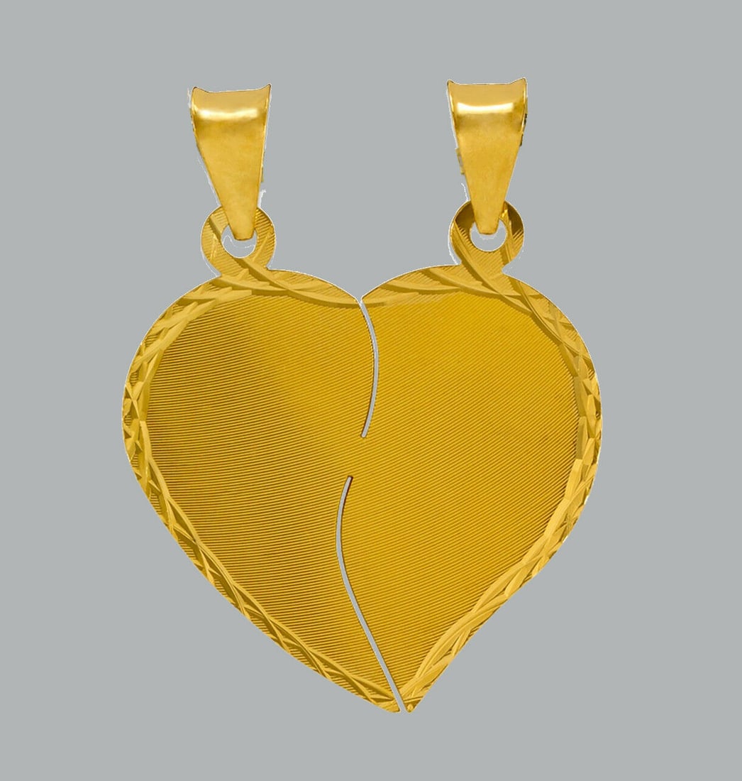 NEW 14K YELLOW GOLD HEART CHARM PENDANT 23mm (1 of 1)