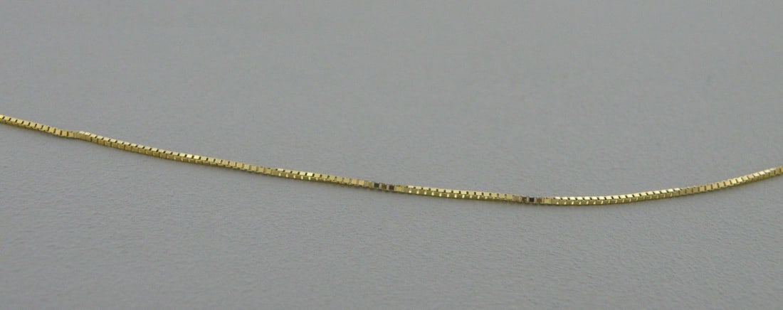 NEW 14K YELLOW GOLD BOX CHAIN, 16" NECKLACE (1 of 2)