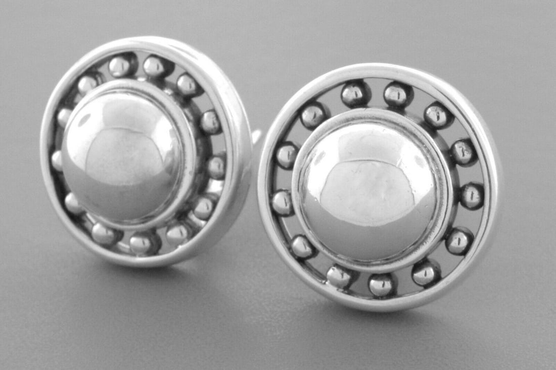 KIESELSTEIN CORD STERLING SILVER CIRCLE DOME EARRINGS (1 of 2)