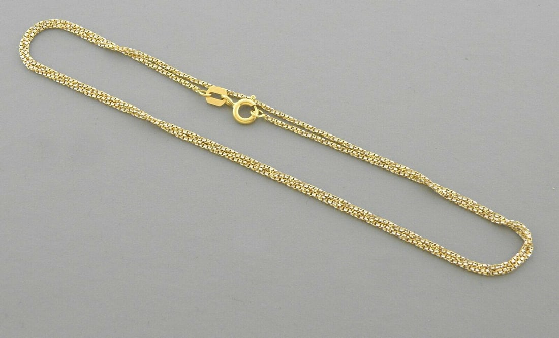 14K YELLOW GOLD WHITE PAVE TWISTED BOX CHAIN NECKLACE (1 of 2)