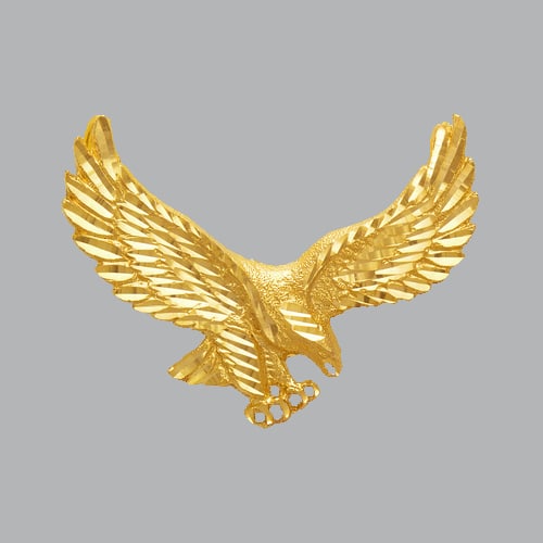 NEW 14K YELLOW GOLD FANCY LARGE EAGLE PENDANT (1 of 1)