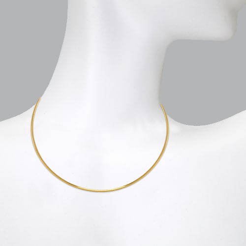 NEW 14K YELLOW GOLD OMEGA CHAIN NECKLACE 3mm 18" (1 of 2)