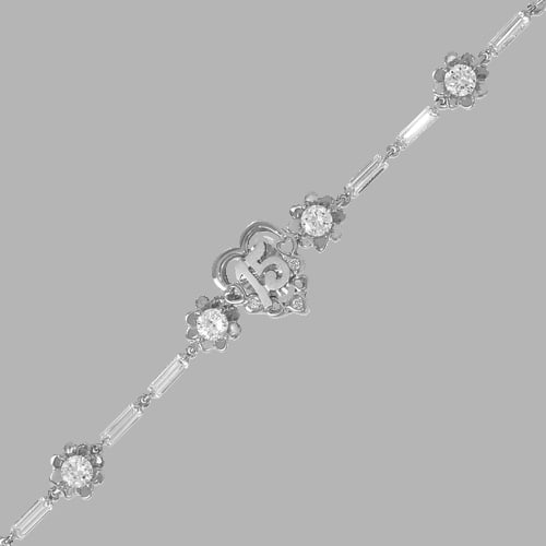 NEW 14K WHITE GOLD CZ 15 ANOS HEART BUTTERFLY: 14K WHITE GOLD BRACELET 14K Solid White Gold (not gold plated or gold filled)Cz cubic zirconiaApprox. 7mm Wide, 13mm CenterHigh Polish/Satin Finish/Cubic ZirconiaHeart with butterfly designH-ClaspStam