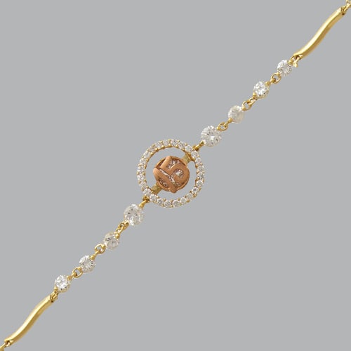 14K TWO-COLOR GOLD CZ 15 ANOS BRACELET FANCY (1 of 2)