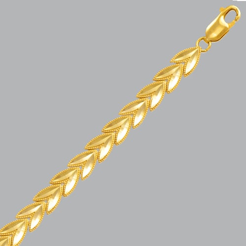 NEW 14K YELLOW GOLD LADIES LEAF BRACELET (1 of 2)