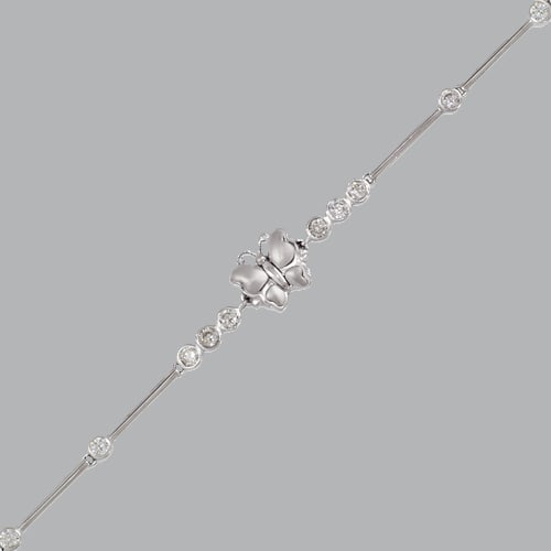 14K WHITE GOLD LADIES FANCY CZ BUTTERFLY BRACELET (1 of 2)