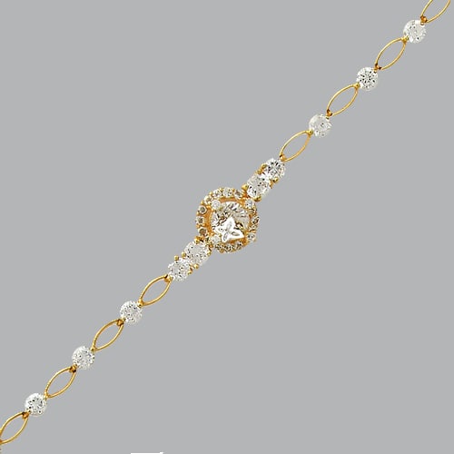 14K YELLOW GOLD LADIES FANCY CZ SET BRACELET (1 of 2)