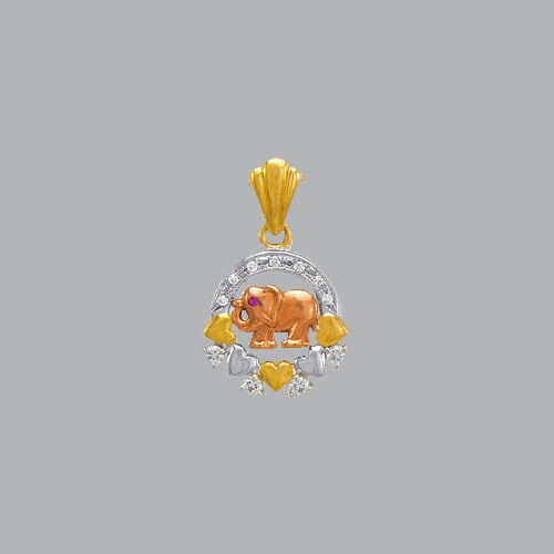 14K TRI COLOR GOLD FANCY ELEPHANT HEART CZ (1 of 1)