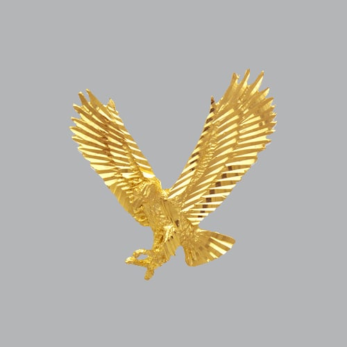 NEW 14K YELLOW GOLD FANCY LARGE EAGLE PENDANT (1 of 1)