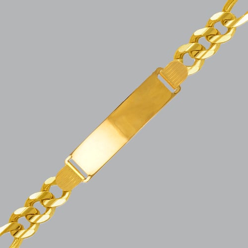 NEW 14K YELLOW GOLD MEN LADIES FIGARO ID BRACELET (1 of 2)