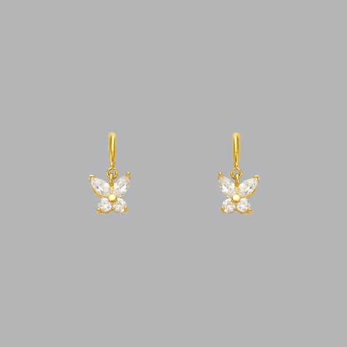 14K YELLOW GOLD CHILDREN'S FANCY BUTTERFLY CZ DANGLE (1 of 2)