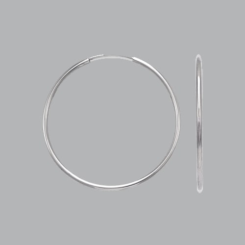 NEW 14K YELLOW GOLD ROUND HOOP TUBE EARRINGS 1.5mm (1 of 1)