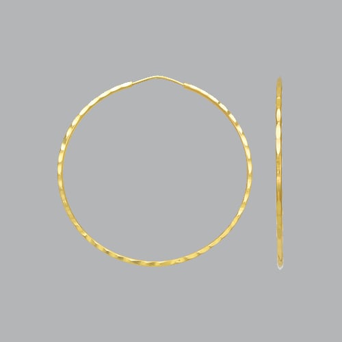 14K YELLOW GOLD HOOP TUBE EARRINGS 1.2mm (1 of 1)